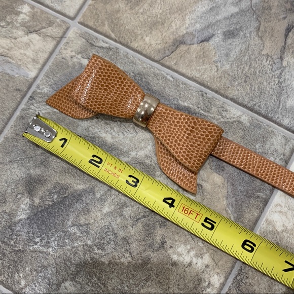 Camel Brown Bow Skinny Belt main image 8